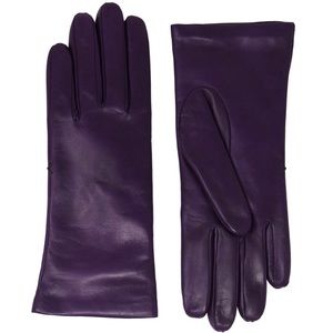 Women gloves 100% lambskin lined in pure cashmere in purple.